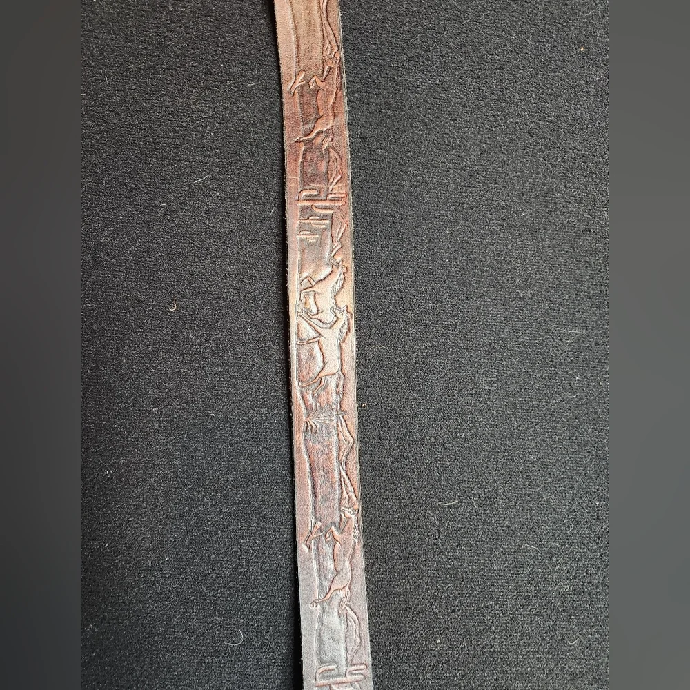 Brown Leather Handmade Belt - Picture 2 of 6